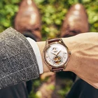 ✔ Автоматические часы мужские роскошные Moon Phase Водостойкие часы с кожаным ремешком с турбийоном Ja ✔