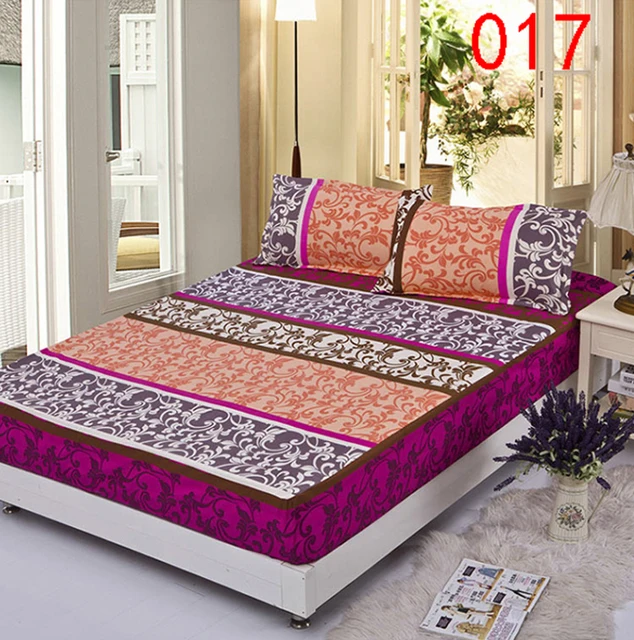 Beige Polyester Fitted Sheet Single Double Bed Sheets Fitted Cover Twin