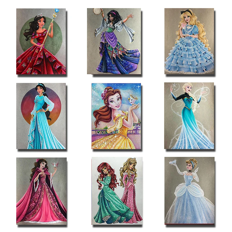 

Diamond Mosaic Cartoon Princerss Series Full Round/ Square Diamond Painting Diamond Embroidery Home Decoration 352