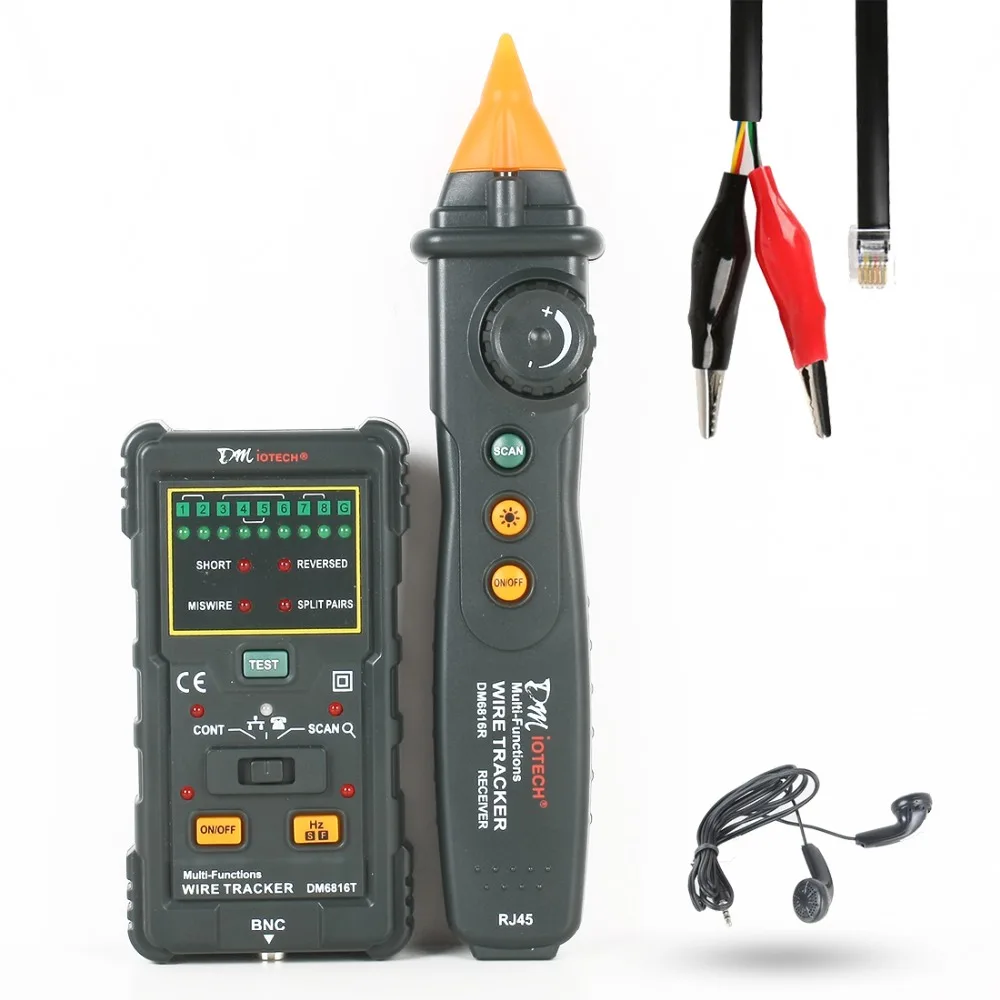 

New RJ45 RJ11 Ethernet LAN Network Cable Tester Wire Tracker Detector Telephone Wire Tracer Line Finder Tester with BNC Terminal