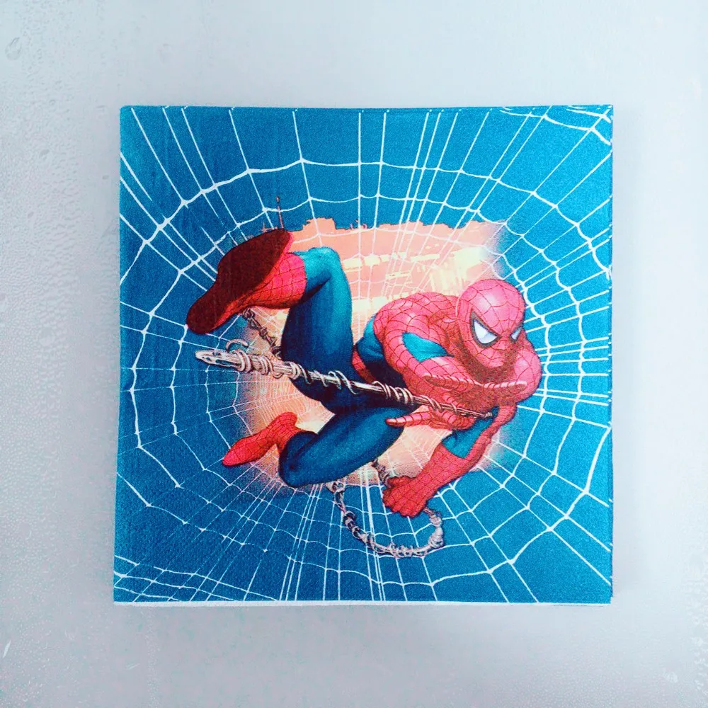 

Birthday Party 20pcs spiderman party supplies Paper Napkin Party for Kids Decoration Baby Shower Decoration