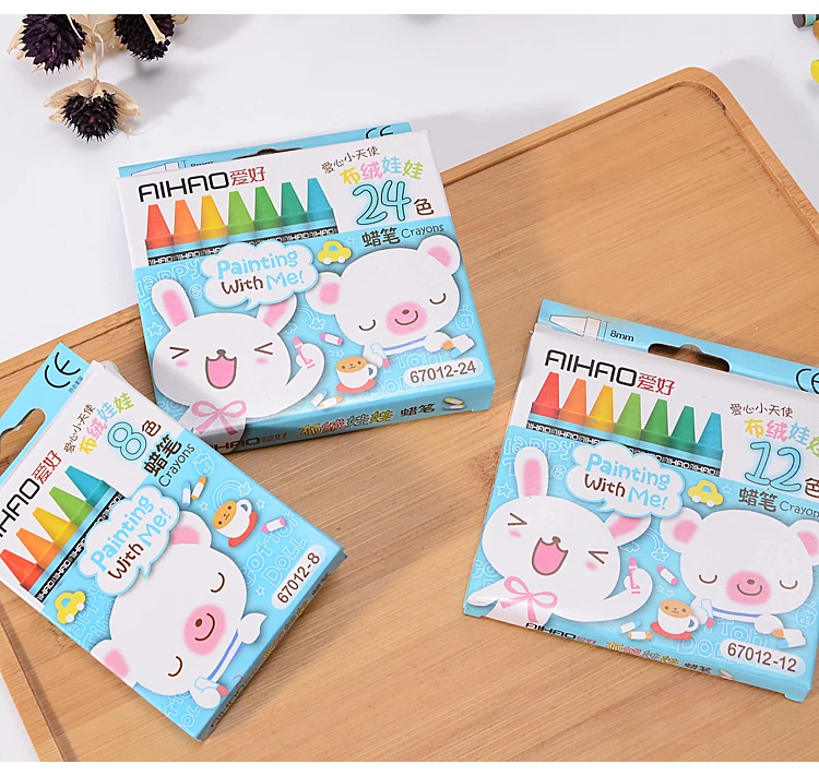 Kawaii Animal Art Markers Pen Cute Colored Print Non-Toxic Crayon Oil Painting Stick Highlighters Pens School Stationery Gift