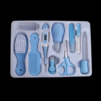 

10pcs/Set Newborn Baby Kids Nail Hair Health Care Thermometer Grooming Brush Kit