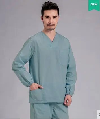 Летний Стиль v-образным вырезом хлопок доктор скраб устанавливает больницы медсестра медицинской одежды clinic рабочая одежда короткий/длинный рукав