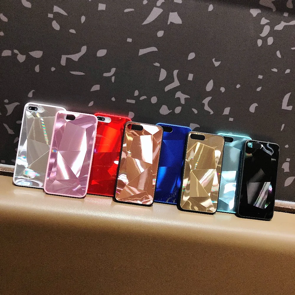 

Mirror Bling Diamond On for Samsung S7 S7 edge case Silicone TPU PC Cover for Samsung S9 S9plus conque for Samsung S8 S8plus