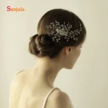 Блестящие бусины и жемчуг повязка на голову для невесты женские аксессуары для волос с расческой в торжественном стиле торжественные вечерние украшение для волос H80