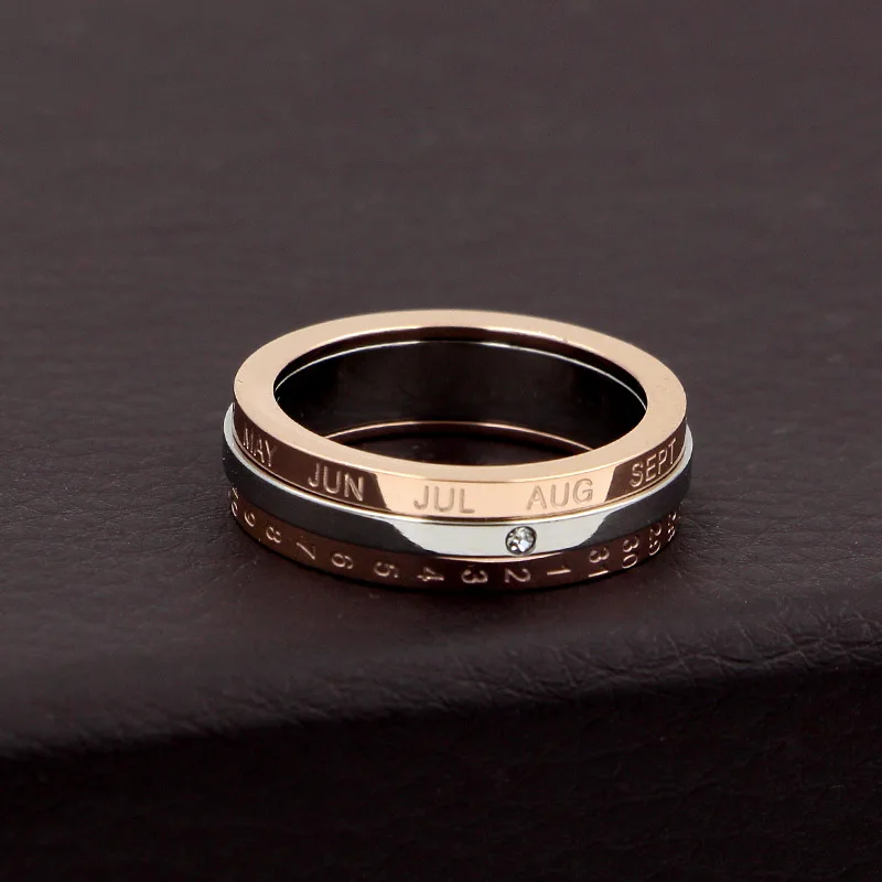 Кольцо женское из нержавеющей стали розовое золото|fashion rings women|ring womenrotating ring |