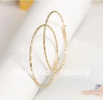 Hot new silver plated big Smooth Circle earrings fashion classic women jewelry best gift Fashion big round earrings New style - Image 2