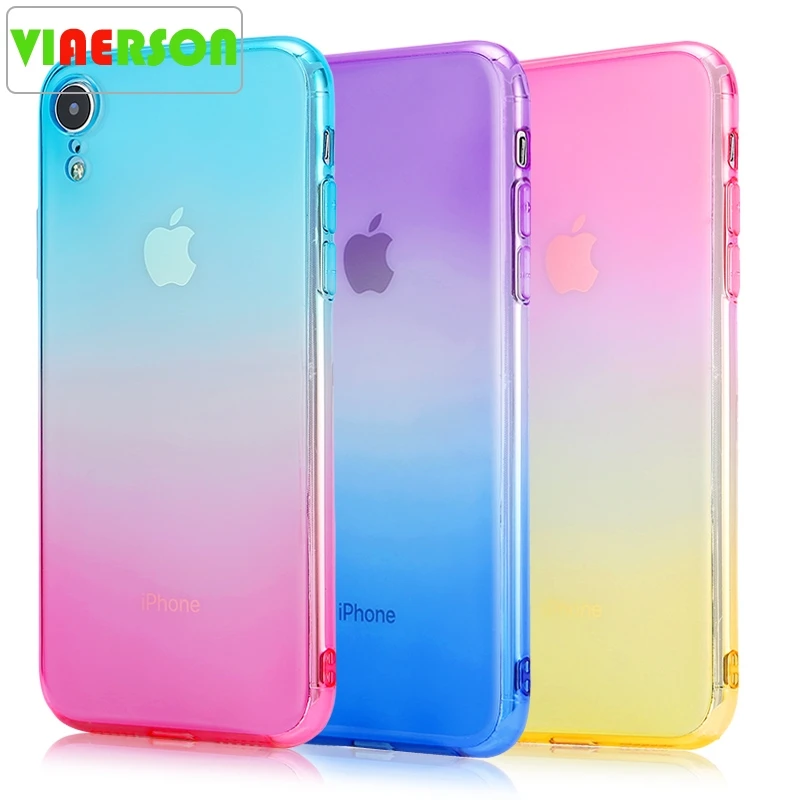 Роскошный градиентный чехол для телефона из ТПУ iphone XS XR Max мягкий силиконовый с