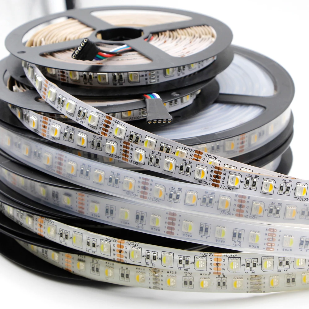 

DC 12V 24V Light LED Strip 5050 RGBW/RGBWW 4 color in 1 Led light 5M 60LEDs/m Flexible Neon Tape Waterproof LED Lamp Stripe