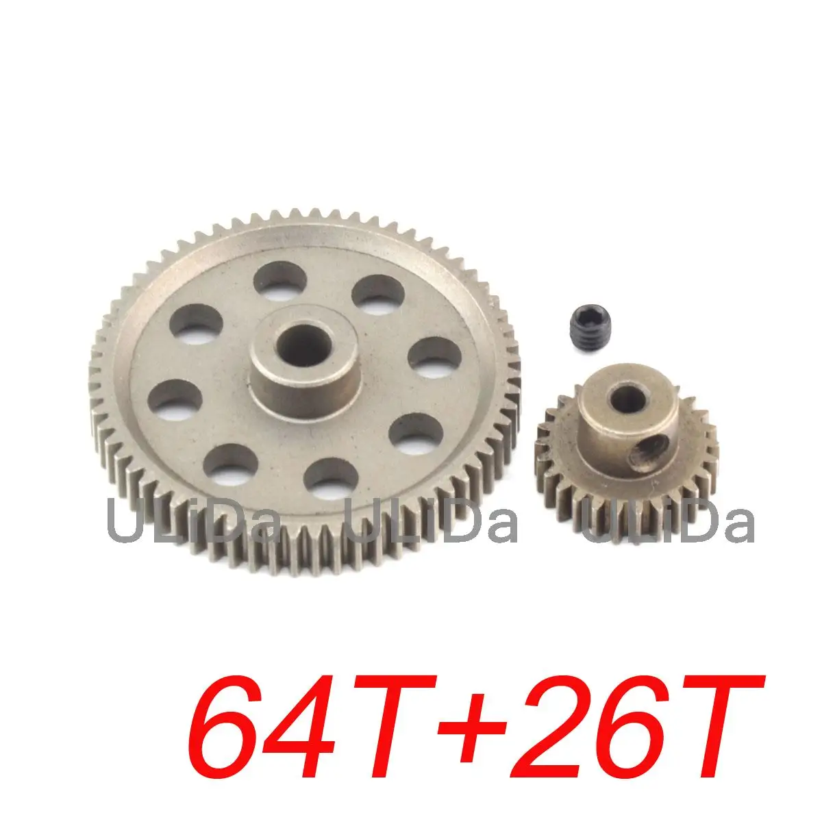 

1Set HSP 1/10 RC Remote Control Cars Accessories 11184 & 11176 Differential Steel Metal Main Gear 64T and Motor Gear 26T For HSP