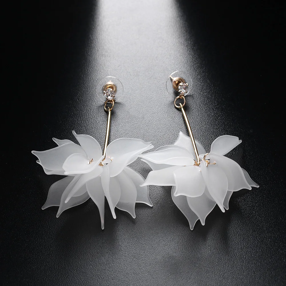

1/2 Pair Women Crystal Flower Drop Earrings Colorful Drop Long Dangle Drop Earrings Fashion Vintage Crystal Rhinestone Jewelry