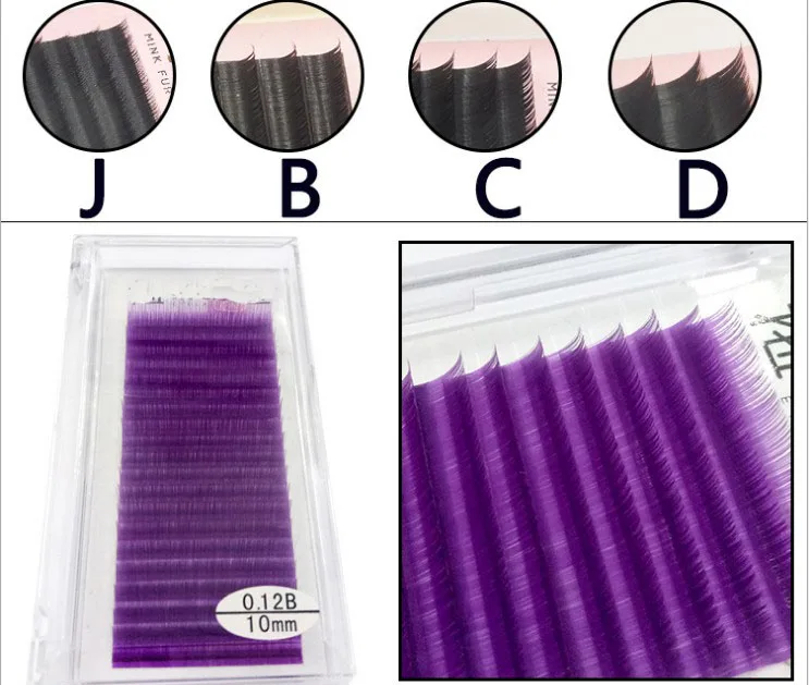 

Big capacity 20rows/tray, purple Mink color eyelashes,Individual Eyelash Extension Fake Eye Lashes Mink Eyelash Extension