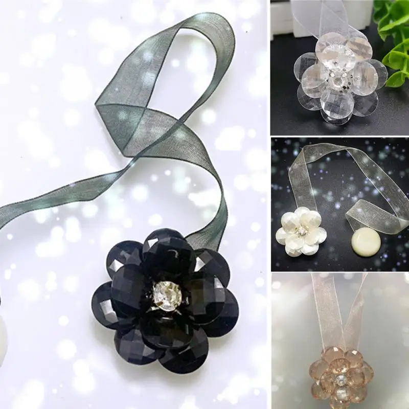 

2Pcs Flower Shape Curtains Tieback Magnet Curtains Buckle Curtain Accessories