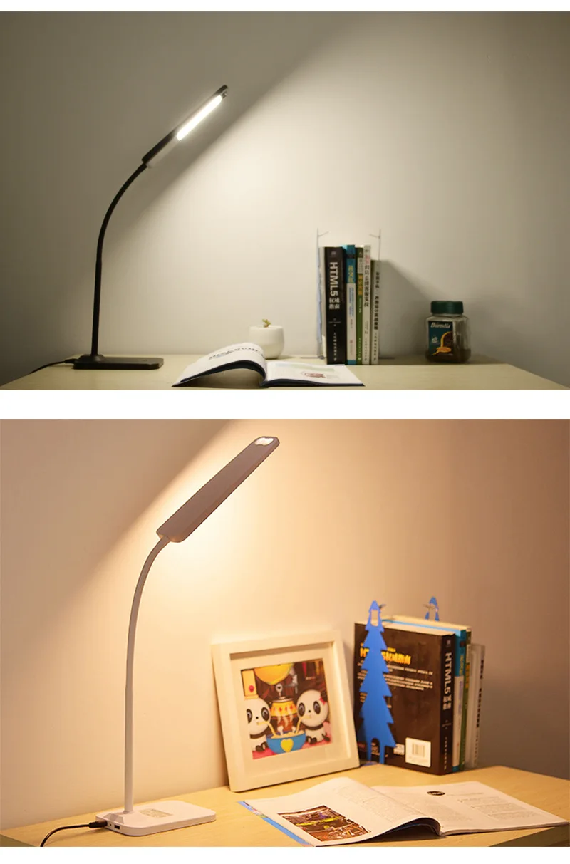 

Folding Design LED Desk Lamp Dimmable Touch Control Table Lamp Office Light With USB Charging Port