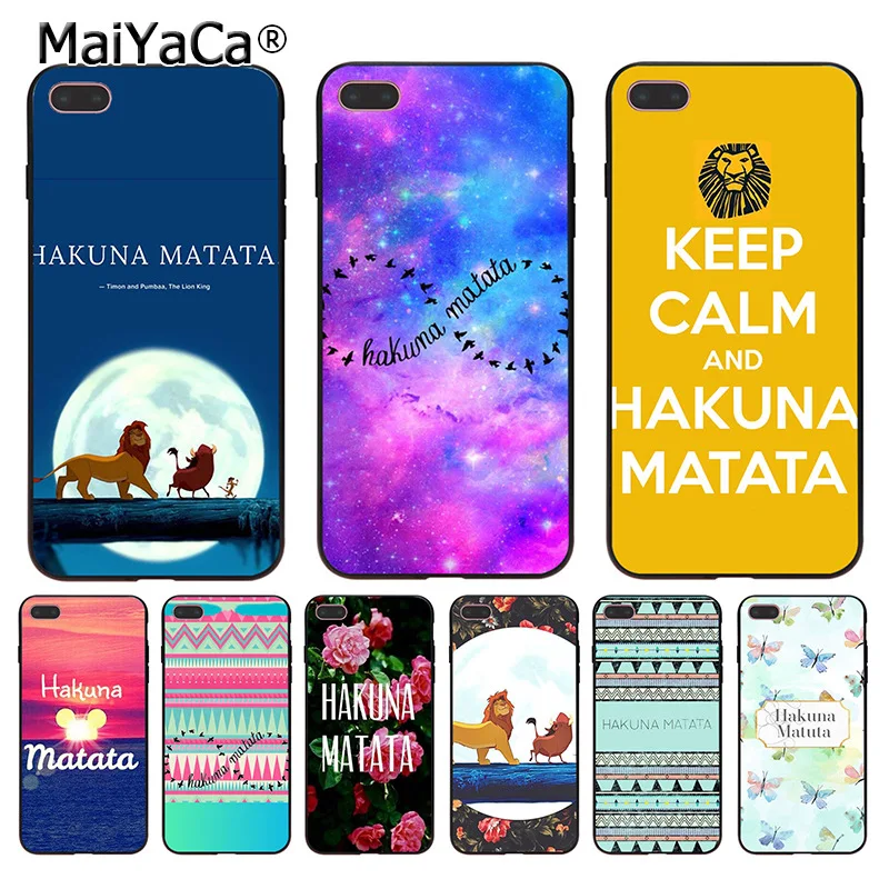 

MaiYaCa Hakuna Matata The Lion King Coque Phone Case for iphone 11 Pro XR XS Max 8 7 6 6S Plus X 5 5S SE