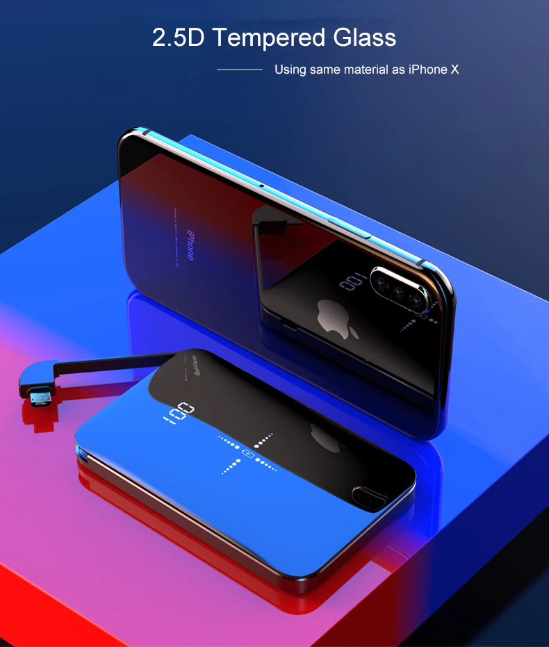 

Mini Qi Wireless Power Bank 10000mah for iPhone xs max samsung s8 s9 Multifunctional Mini Portable External Battery