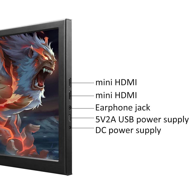 10 дюймов 2K 2560*1600 HDMI USB 5V Портативный ips Сенсорный игровой монитор для Ps4 переключатель ПК ноутбук динамик настенное крепление экран расширения