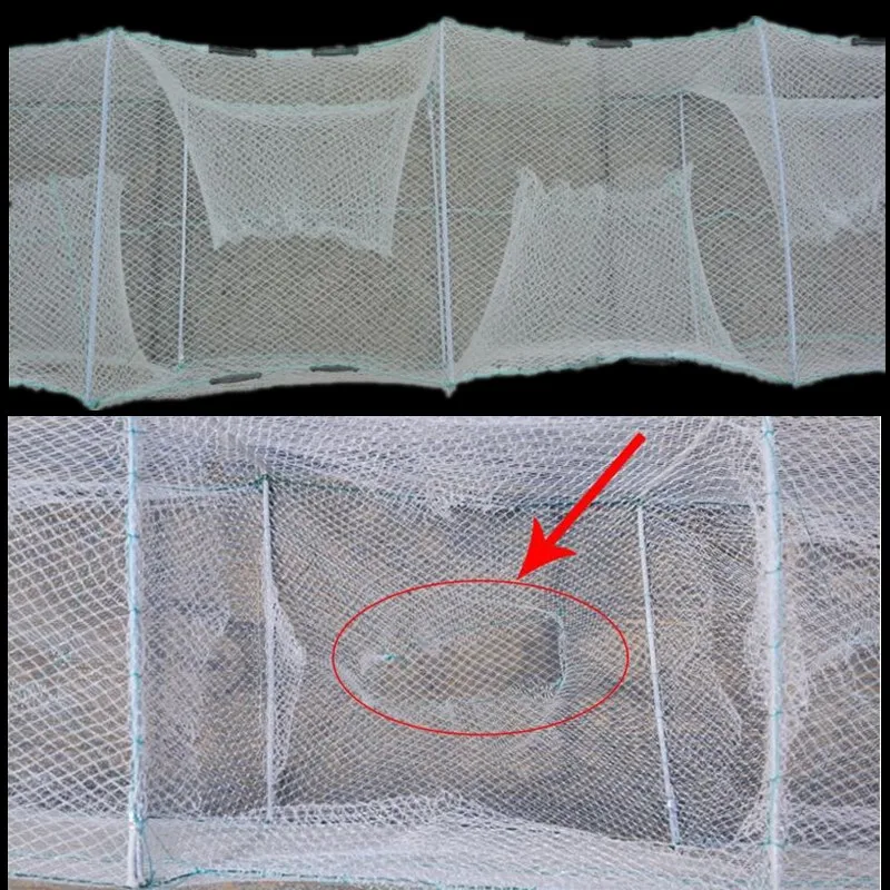 Gaiola de Pesca à Terra Gaiola para Peixes Novo Seções Entrada Gaiola Pesca Net China Lagosta Armadilha Caranguejo Rede 10m 33 20 10 Esporte e Lazer