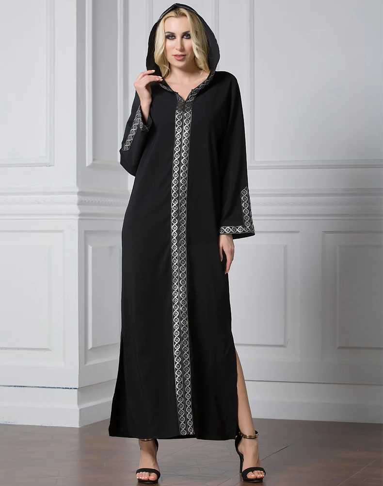 

Women Muslim Dress O Neck Long Sleeve Patchwork Plus Size 7XL Islamic Abaya Dubai Islamic Clothing Women Jilbabs and Abayas