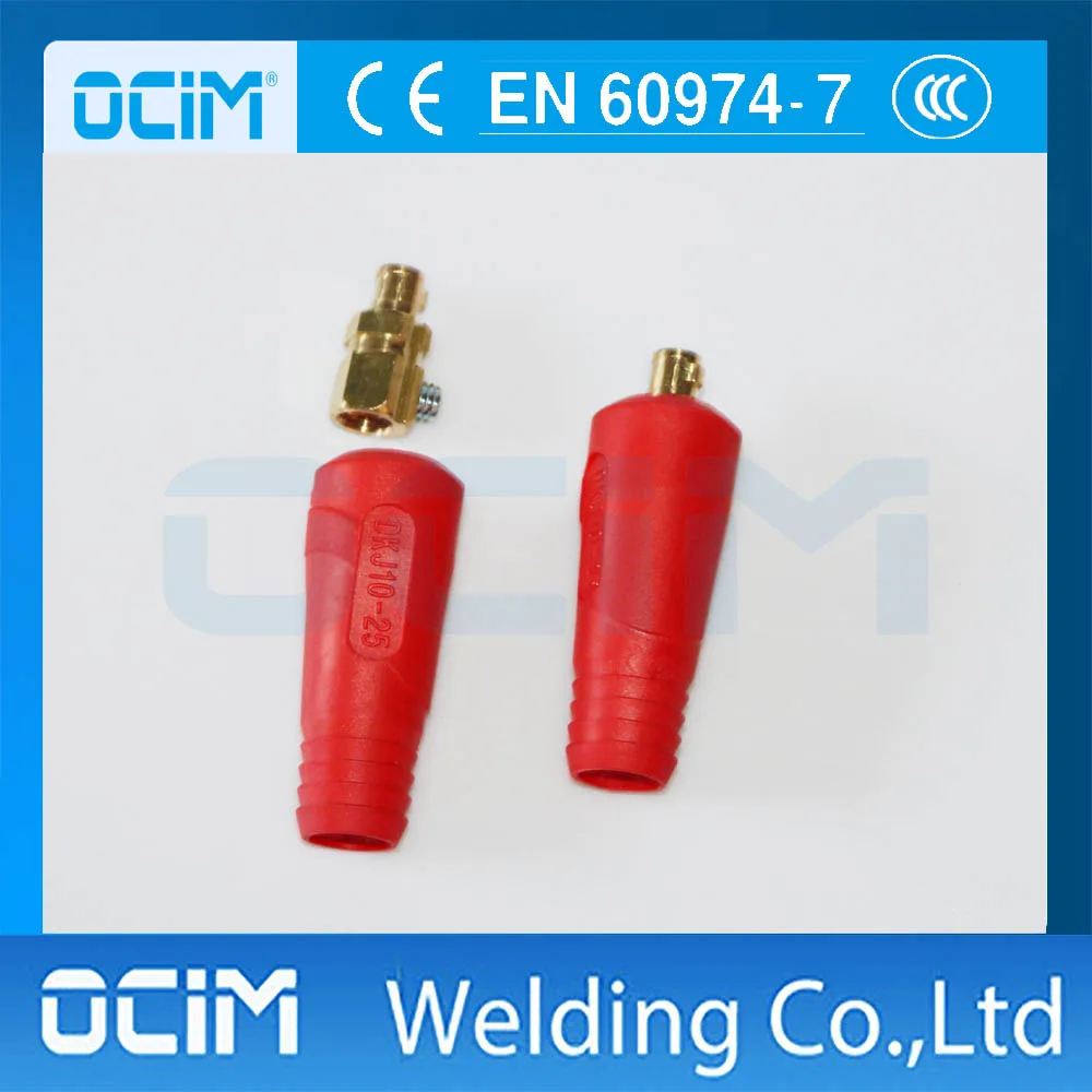 2PCS DKJ10 25 Red Cable Connector Plug Welding Machine Copper Joint