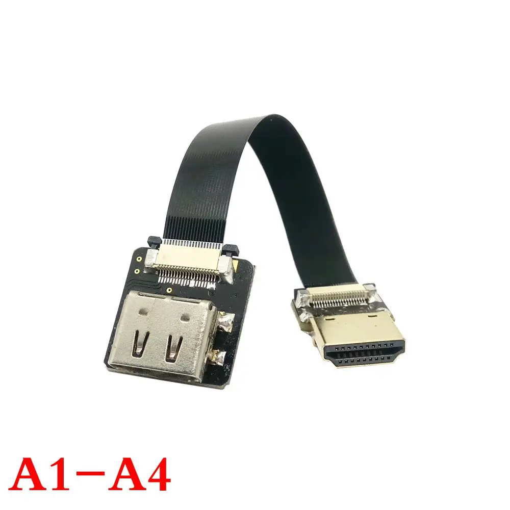 FPV Micro HDMI Mini HDMI 90 градусов адаптер 5 см-100 см FPC плоский HDMI кабель шаг 20pin для мультикоптера аэрофотосъемки - Цвет: A1-A4