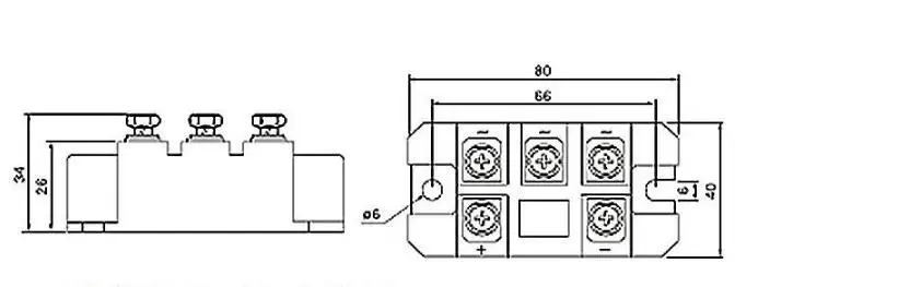 Однофазный кремниевый управляемый модуль MFQ60A 1600V 40*80mm