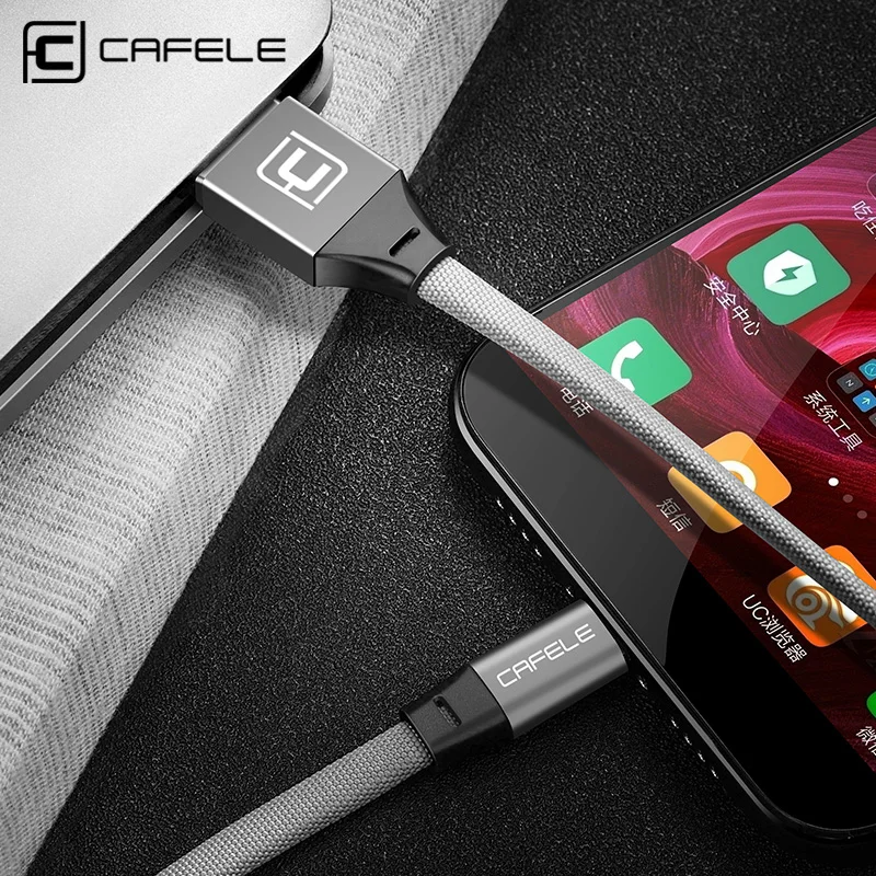 Cafele type-C кабель для быстрой зарядки usb type-C для huawei Xiaomi 6 samsung S8 OnePlus 5 кабель для синхронизации данных с нейлоновой оплеткой type-C