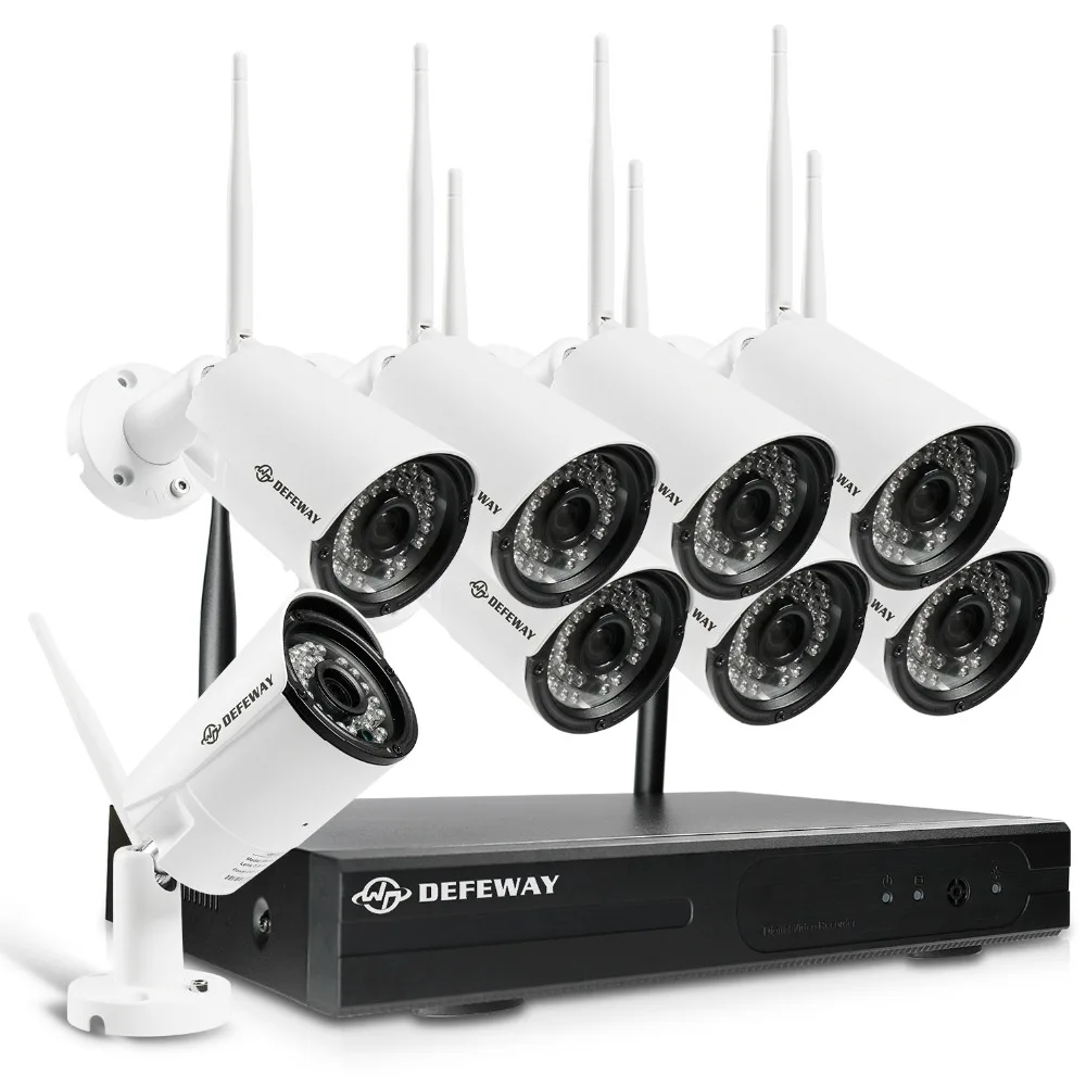 

DEFEWAY 8CH 1080P HD NVR Wireless Security Surveillance Camera System 8PCS 2000TVL 2.0MP Night Vision Wifi IP Camera CCTV Kits