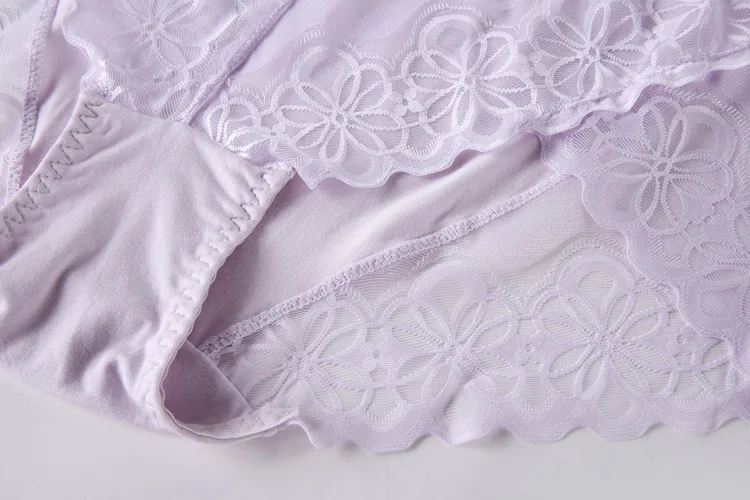 Sexy Lace Transparent Panties Women Plus Size Seamless Panties Underwear Women Cotton High Waist Lace Panties Brief             