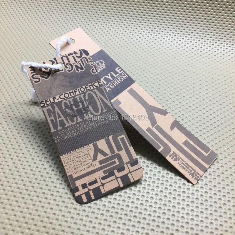 custom retro clothing kraft paper tags/garment printed tags/cardboard