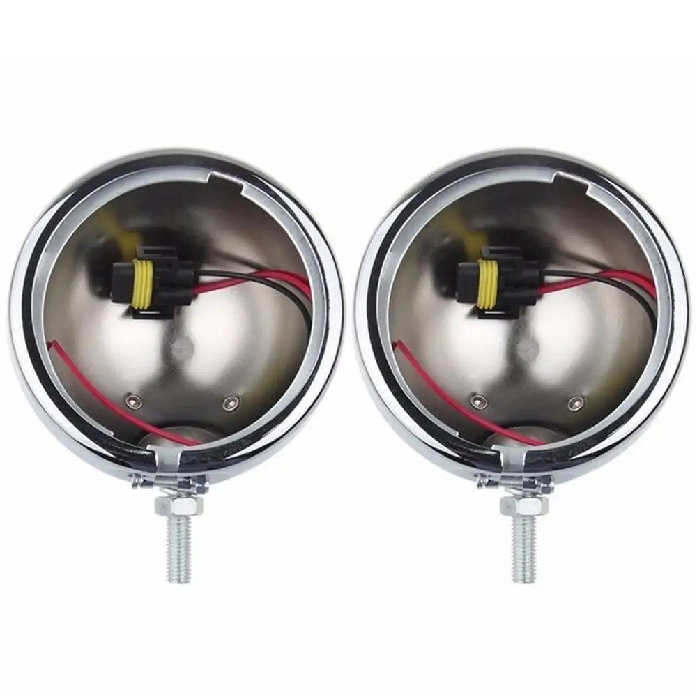 only chrome housing 4-1/" 4,5" дюймовый светодиодный вспомогательный точечный противотуманный фонарь с корпусным кольцевым кронштейном для Touring Electra противотуманная фара в сборе - Цвет: only chrome housing