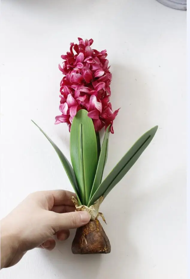 Artificial Flower Hyacinth With Bulbs Silk Flower for Wedding Garden Home Table Decoration DIY Bonsai Fake Flower - Цвет: Красный