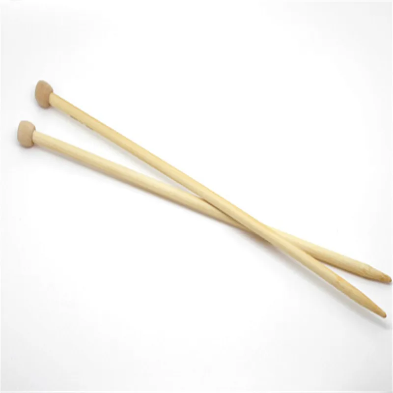 

DoreenBeads 34cm Bamboo Hand Sewing Crochet Hook Single Pointed Knitting Needle SweaterKnitting Accessory( UK Size 2/7mm ) 1Pair