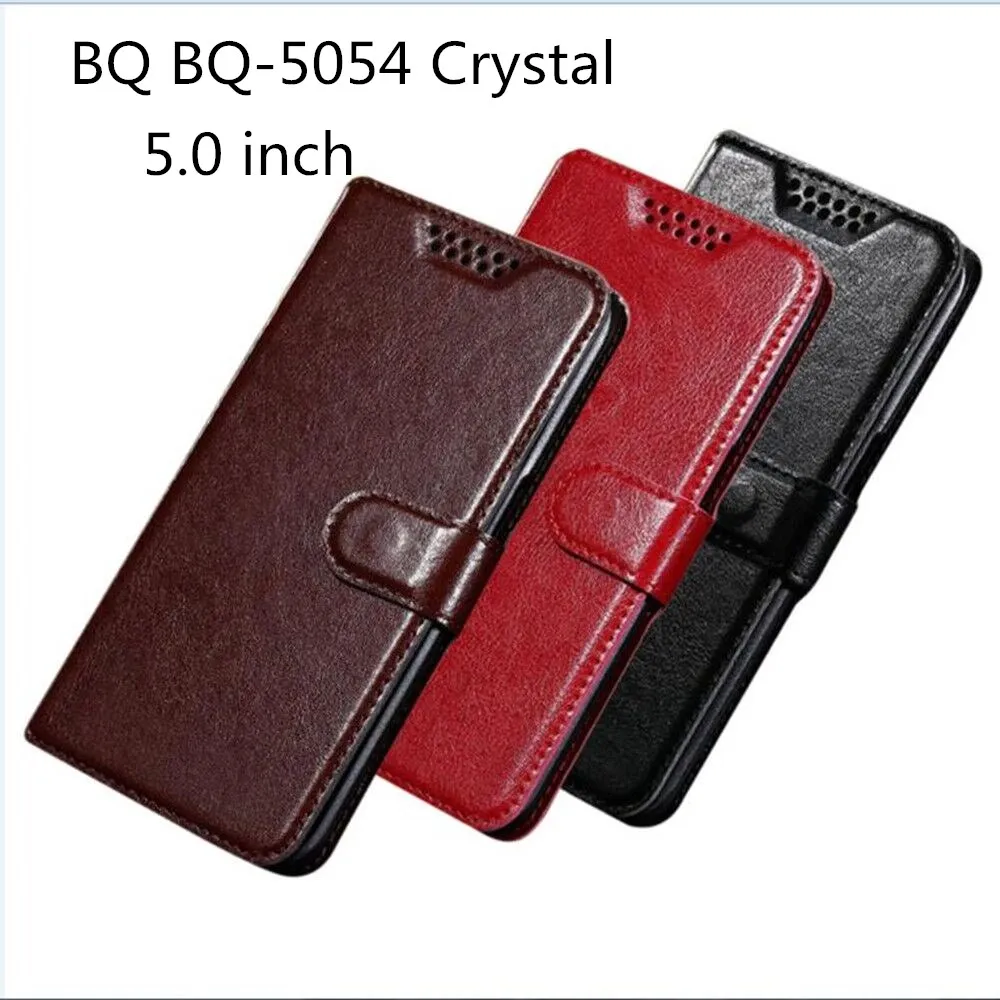 

Wallet Case Luxury Retro PU Leather Back Cover Case For BQ BQ-5054 Crystal Case Flip Protective Phone Cases