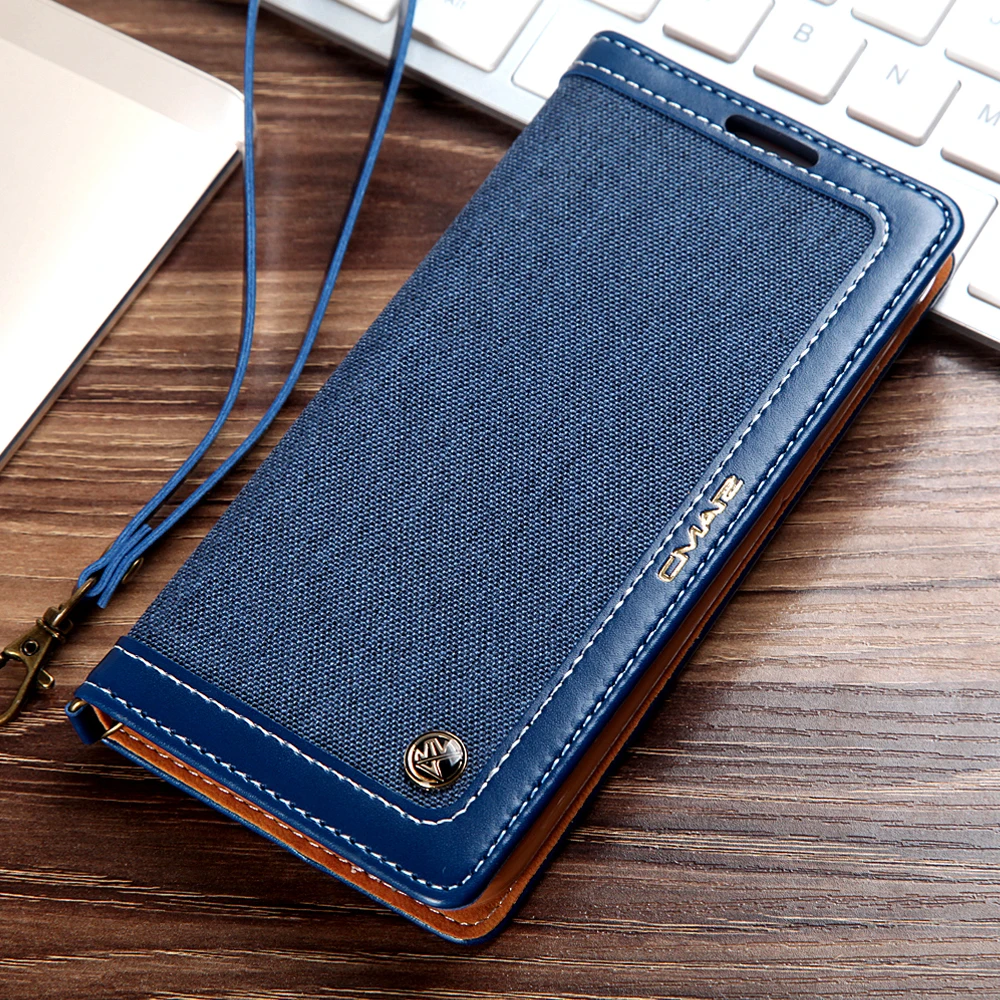 

Denim Leather Case For Samsung Galaxy S10 S9 S8 Plus Magnet Card Slot Wallet Flip Cover Case For Samsung S7 Edge Note 9 8 Case