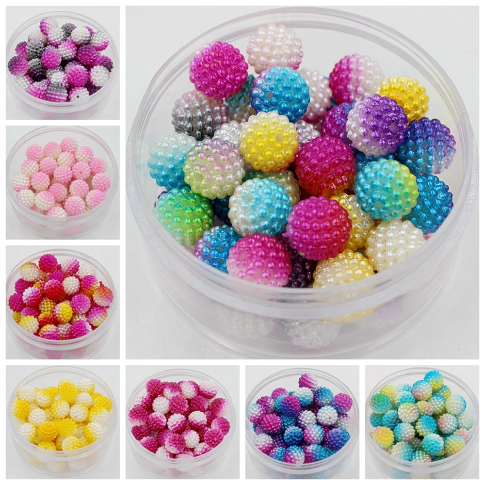 New 12mm 20Pcs/Lot Rainbow Color Bayberry Ball Imitation Pearl Beads Round Fit Jewelry Making | Украшения и аксессуары