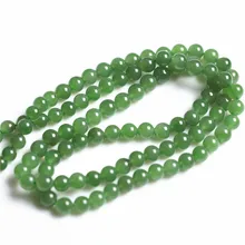Подлинная полноценно нефритом и нефритом ожерелье 6 мм шпинат зеленый нефрит сохранить естественный мужской и женский стиль