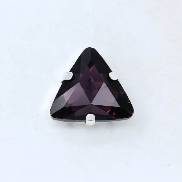 20p 10 мм треугольный стеклянный камень с серебряной установкой плоские с оборота Стразы для рукоделия обуви, сумки, свадебного платья - Цвет: violet
