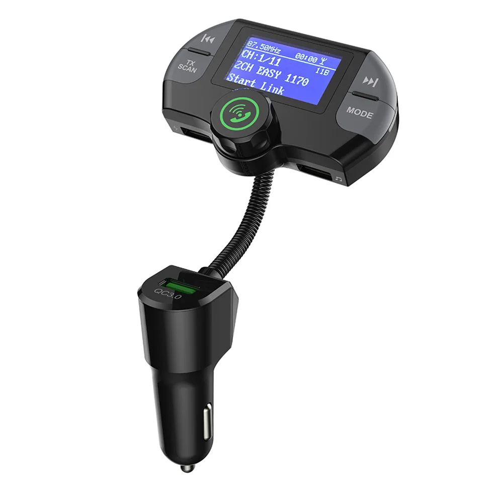 

G21 QC3.0 Dual USB Ports Car Charger DAB Receiver Mp3 player Bluetooth Wireless Hands-free Call FM Transmitter Car Kit