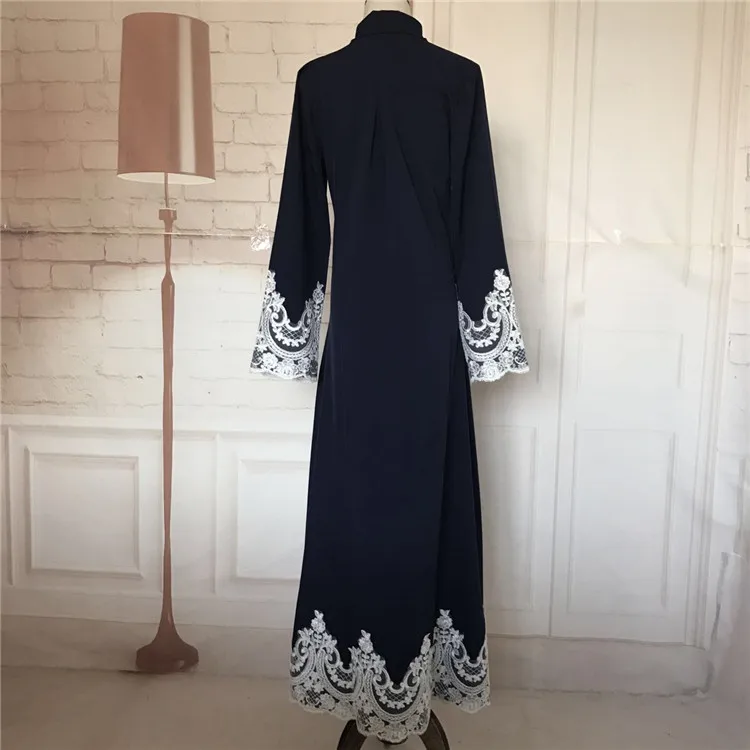 2018 г. взрослая Повседневное стежка белье кружева мусульманская одежда турецких печатных Абаи мусульманское платье кардиган халаты