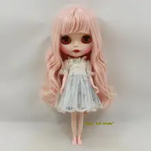 [NBL008] новинка 1" Blyth Кукла# белая кожа с светильник розовые вьющиеся волосы NeoBlythe большая голова кукла подходит макияж кукла