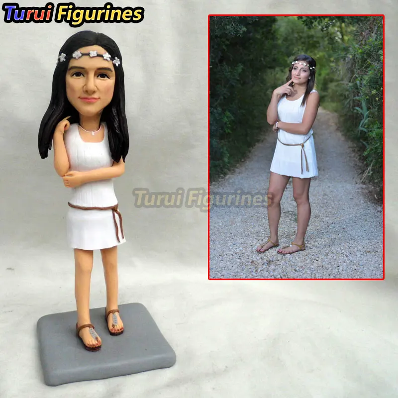Пользовательские глиняные Брелоки-статуэтки всего тела около 10 см размер Милая Керамика Глина ooak кукла мини stadue из вашей фотографии подарки