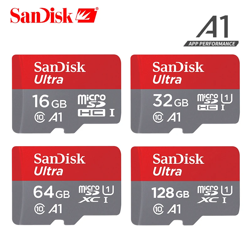 Карта памяти SanDisk 16 ГБ 32 64 Гб 128 100 МБ/с. TF Micro SD карта класс 10 Ultra SDHC SDXC флэш-карта |
