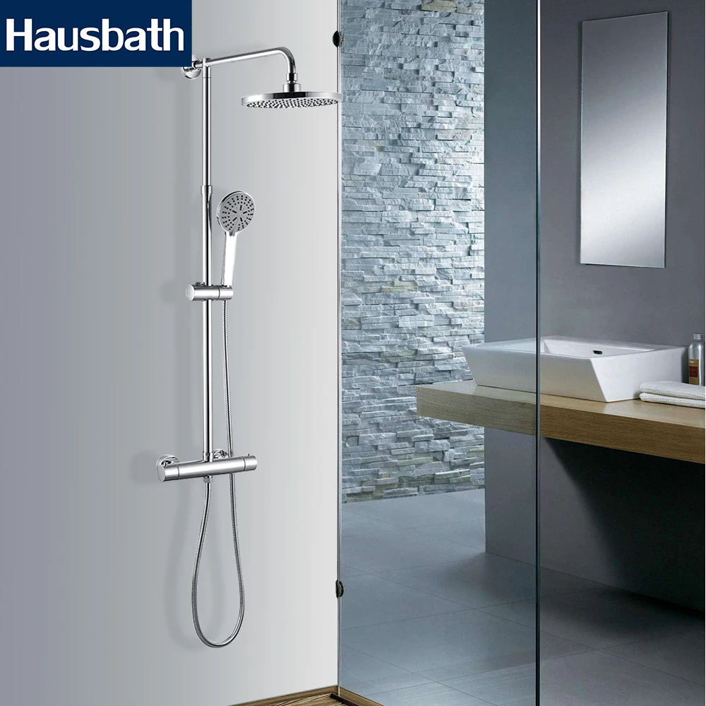 

Bath Shower Faucet Set Thermostatic Faucet Mixer Tap Bathtub TapTemperature Control Waterfall Rain Bathroom Shower Head