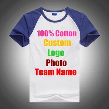 

Class Uniform personalized Text Team T-shirts Cotton Unisex Custom Logo Photo Print Men Women T shirt Raglan Sleeve Female Tops