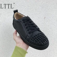 LTTL Hot Fashion Genuine Leather Sneakers Men Luxury Brand Low-cut Rivets Sneaker Shoes Lace-up Casual Men's Shoes LTTL Hot Fashion Genuine Leather Sneakers Men Luxury Brand Low-cut Rivets Sneaker Shoes Lace-up Casual Men's Shoes