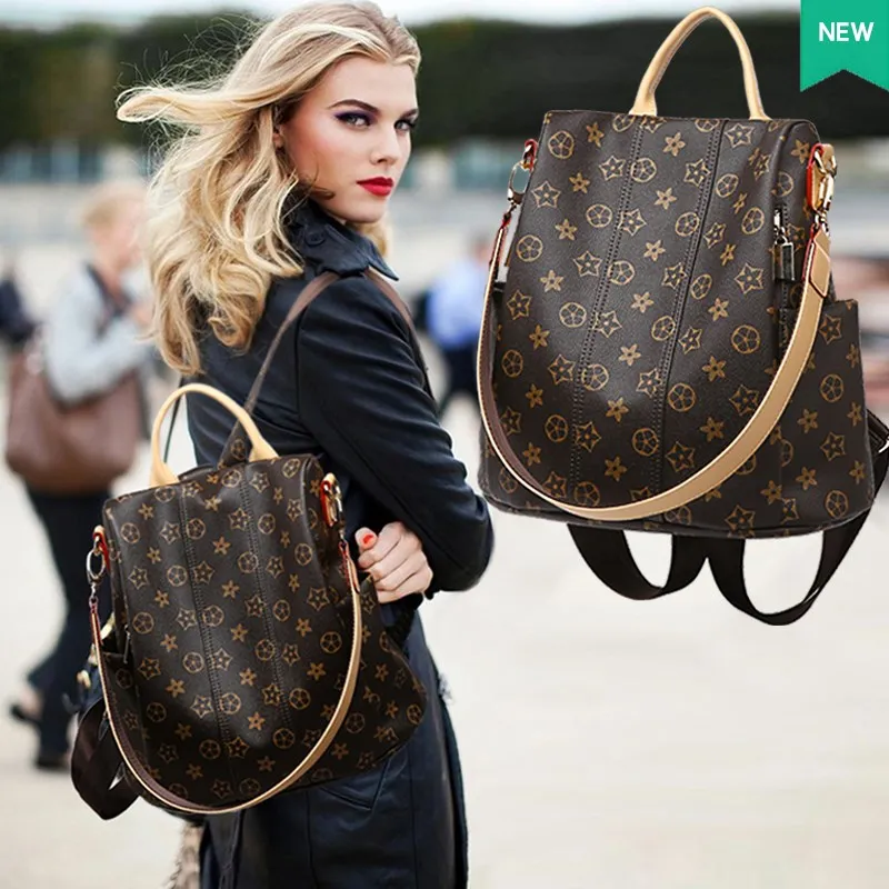 

Women backpack New wave of women big backpack new lightweight fashion sweet ladies bag Wild female bag soft leather backpack