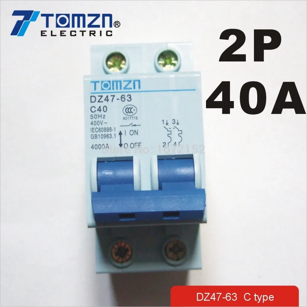 2P 40A 400V ~ 50HZ/60HZ автоматический выключатель AC MCB предохранитель безопасности Тип C|mcb