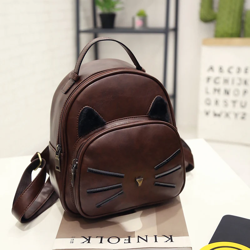 DCIMOR Mochilas mujer 2018 mochila de mujer de cuero PU gato mochila escolar femenina para mini mochila la escuela secundaria para niñas DCIMOR Mochilas mujer 2018 mochila de mujer de cuero PU gato mochila escolar femenina para mini mochila la escuela secundaria para niñas